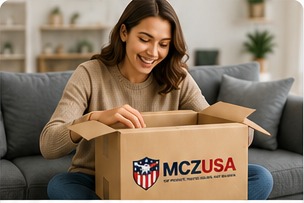 Customer shopping online at home